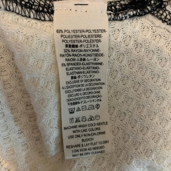 WE The Free People Oversized Waffle Knit Shirt Animal Print Ivory Size XS - Picture 10 of 12